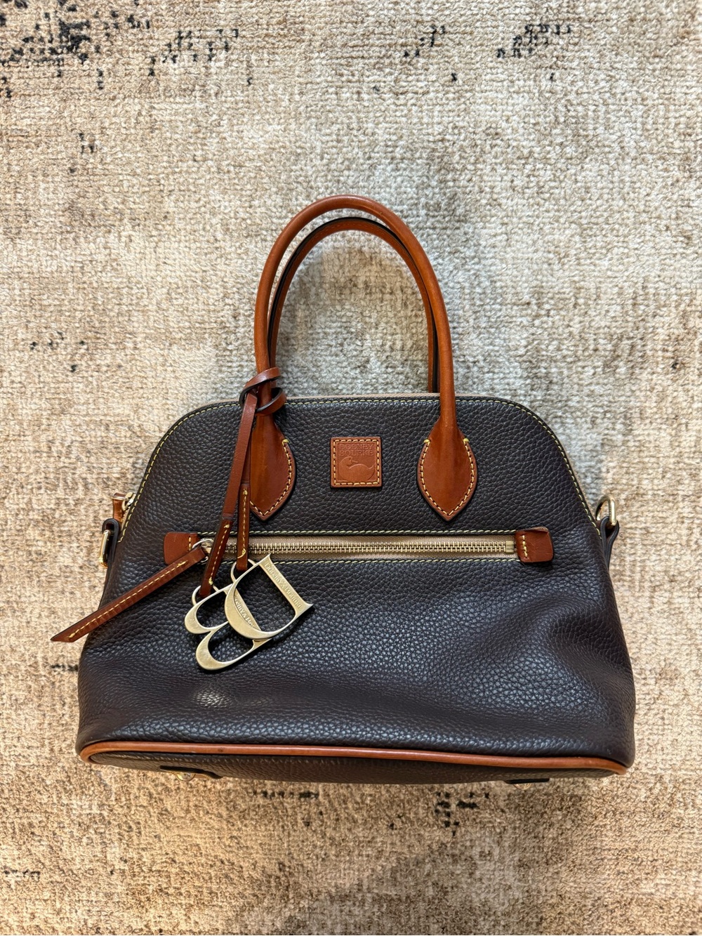 Women's Brown Dooney & Burke Pebbled Leather Satchel